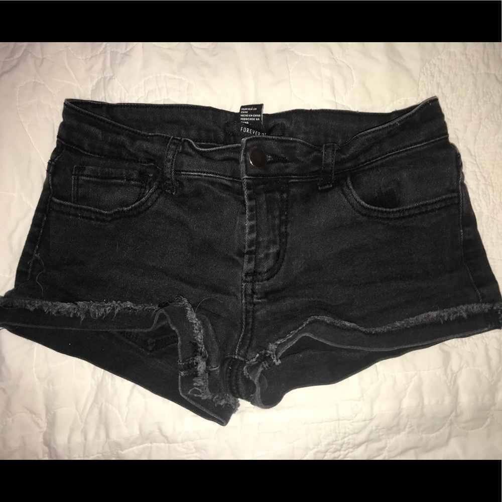 Forever 21 Black Denim Shorts